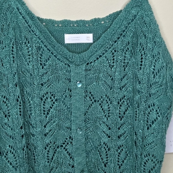 NWT LC Lauren Conrad | Green Pointelle Knit Sweater Tank Size XXL - Picture 3 of 7